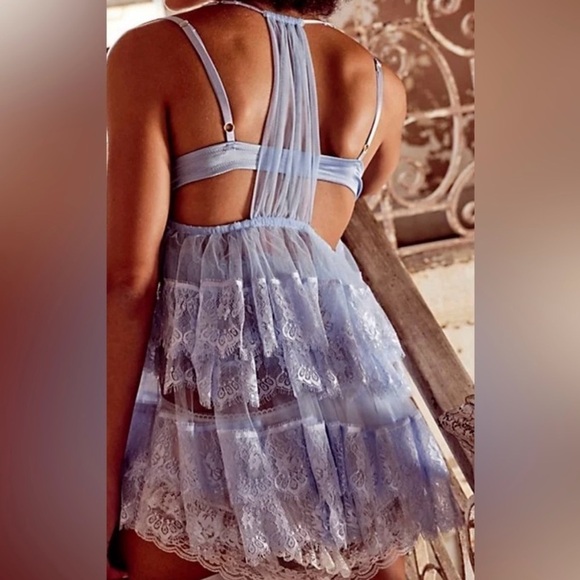 Free People Intimately Party Please Ruffle Tunic, Size Large (v) - Picture 2 of 9